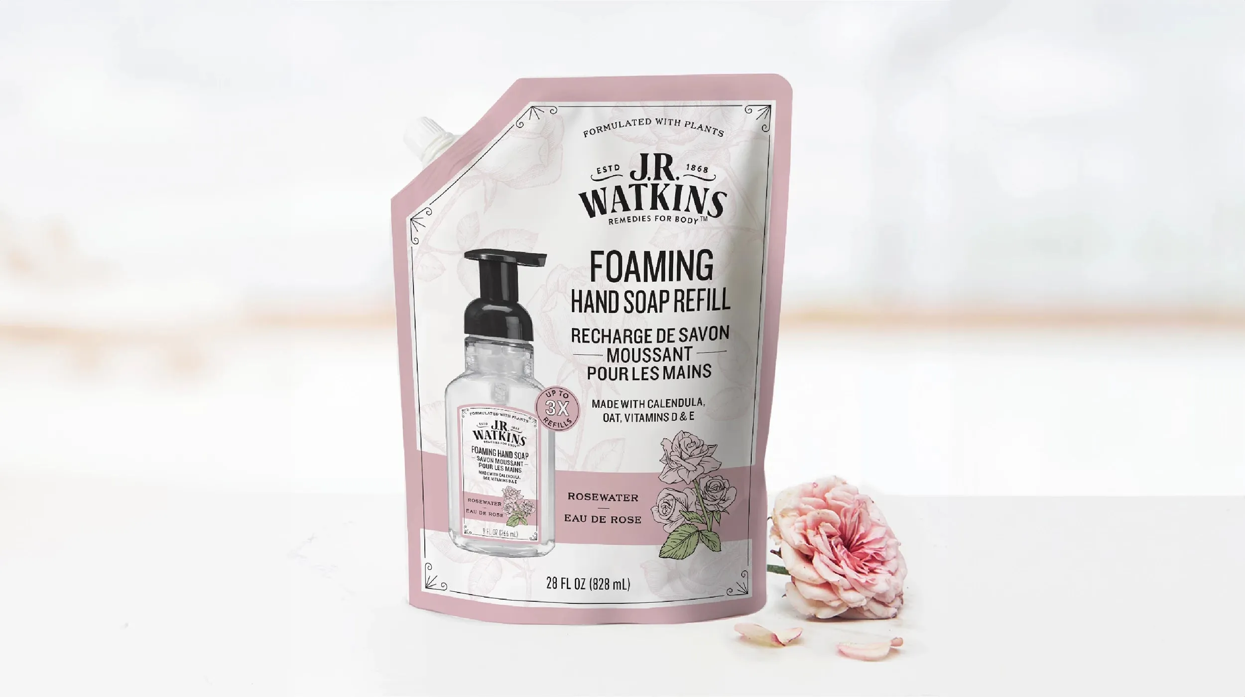 Hand Soap Foaming Rosewater 28floz Refill