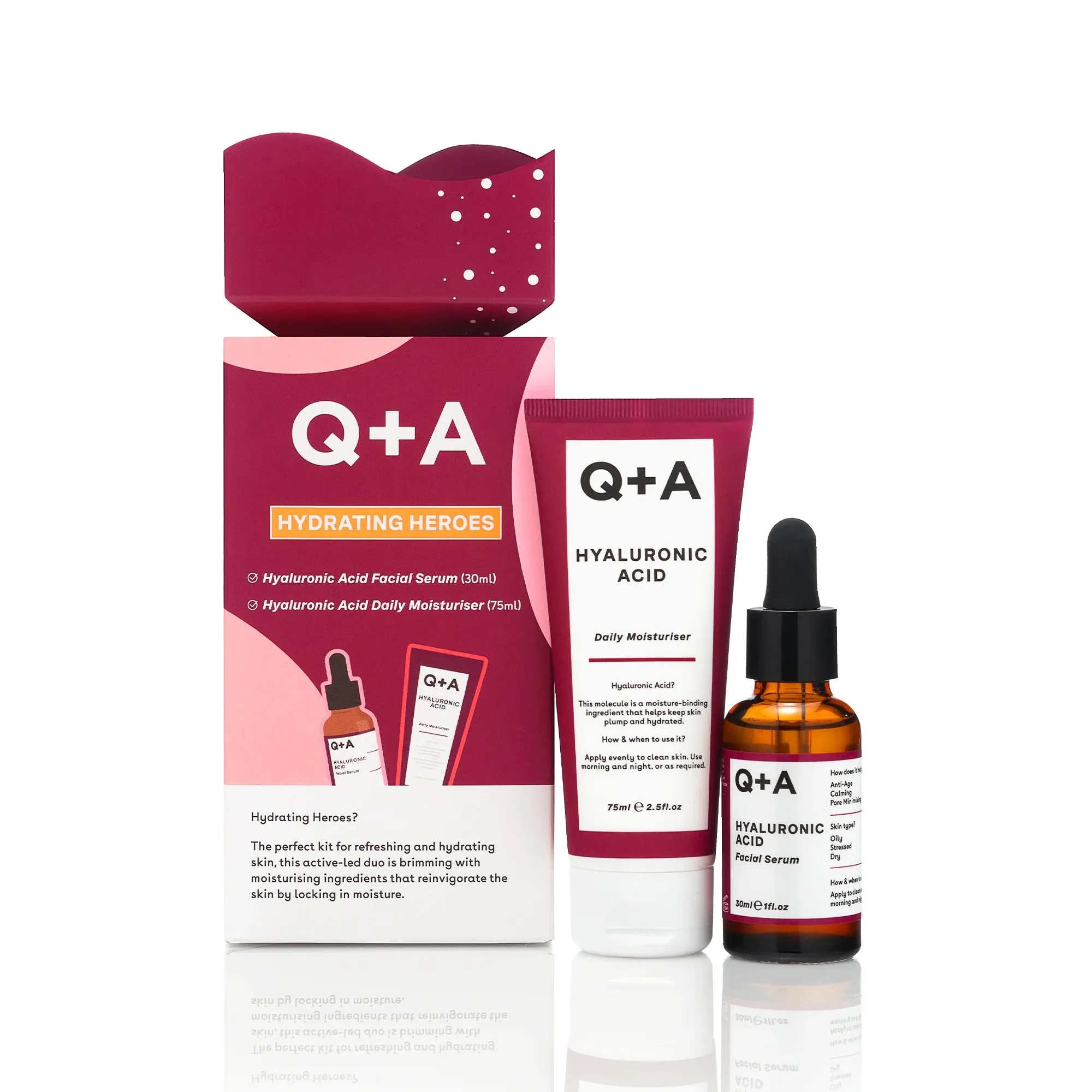 Q A Hydrating Heroes Moisturiser & Serum Gift Set